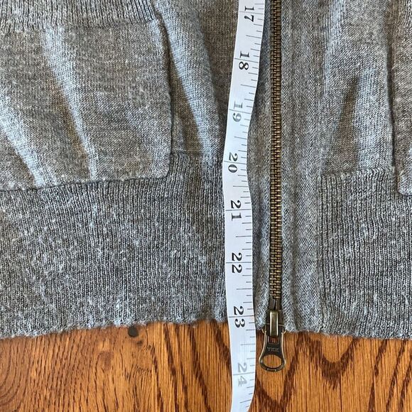 J. CREW S Y2K Gray Soft Knit Wool Blend Grandpa Zip Cardigan Sweater Academia - Picture 9 of 15